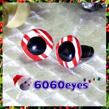 1 Pair Hand Painted Red Ribbon Candy Eyes Plastic Eyes Safety Eyes